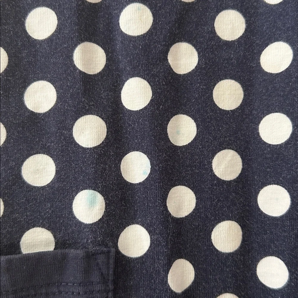 Hanna Andersson PolkaDot Sleeveless Dress self tie bow detail back size 6-7(120)